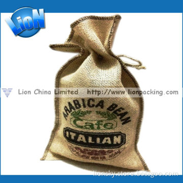 Coffee Rice Hemp/ Jute/ Hessian Pouch Bag (E-112)